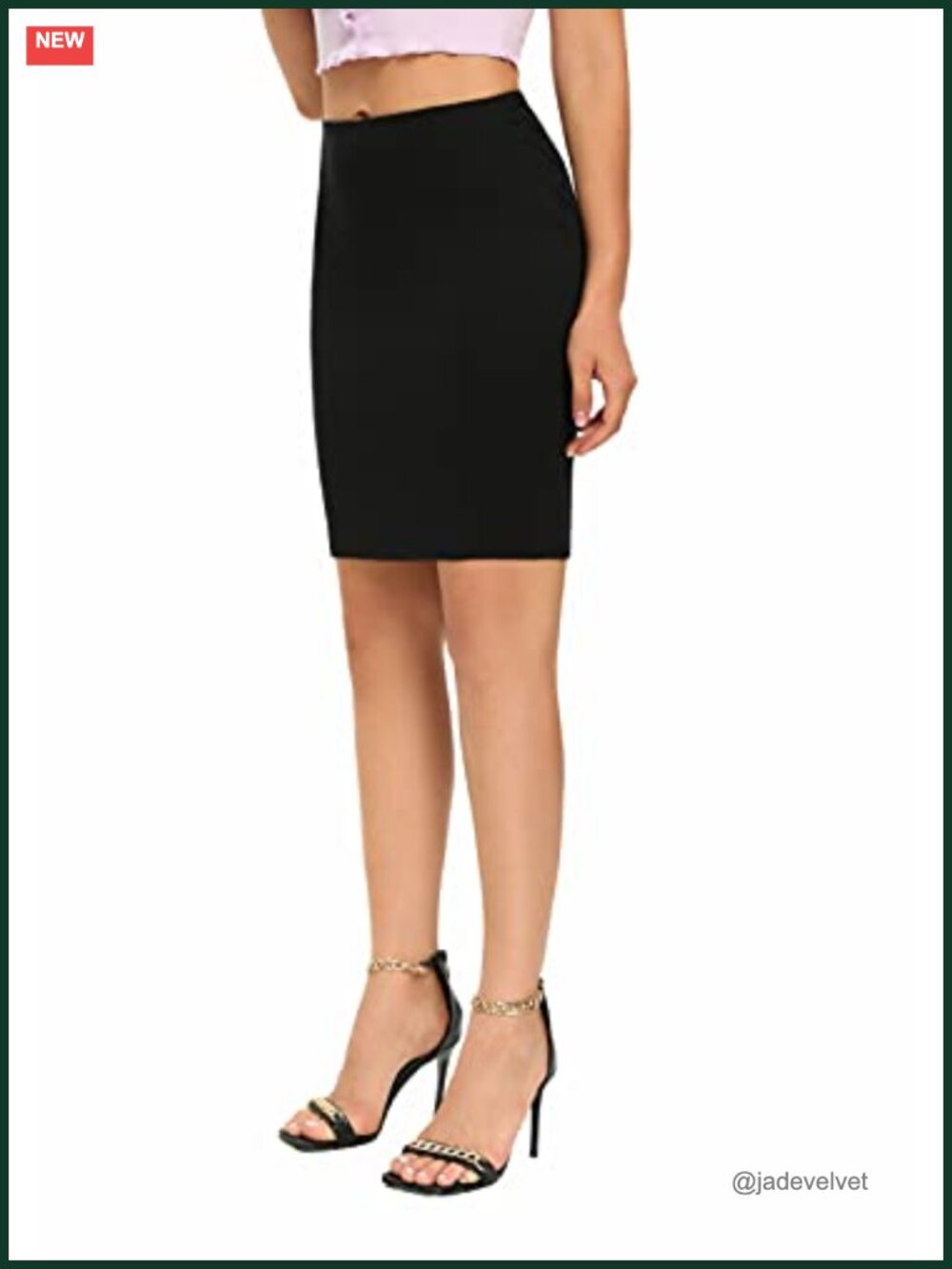 Elastic Waist Bodycon Midi Pencil Skirt Stretch High Waist